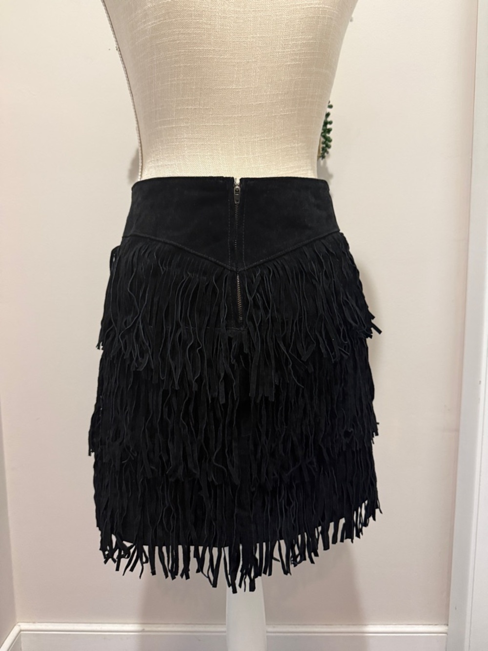 NWT Scully Western Tiered Suede Fringe Mini Skirt - Picture 6 of 8